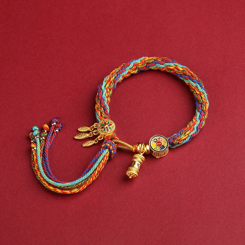 Tibetan Buddhist Charm Lace ID Bracelet