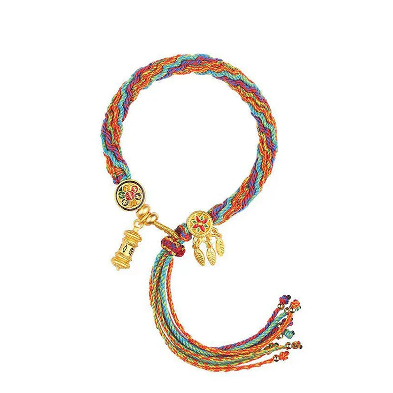 Tibetan Buddhist Charm Lace ID Bracelet