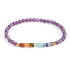 Natural Stone 7 Chakras Bracelet Amethyst 