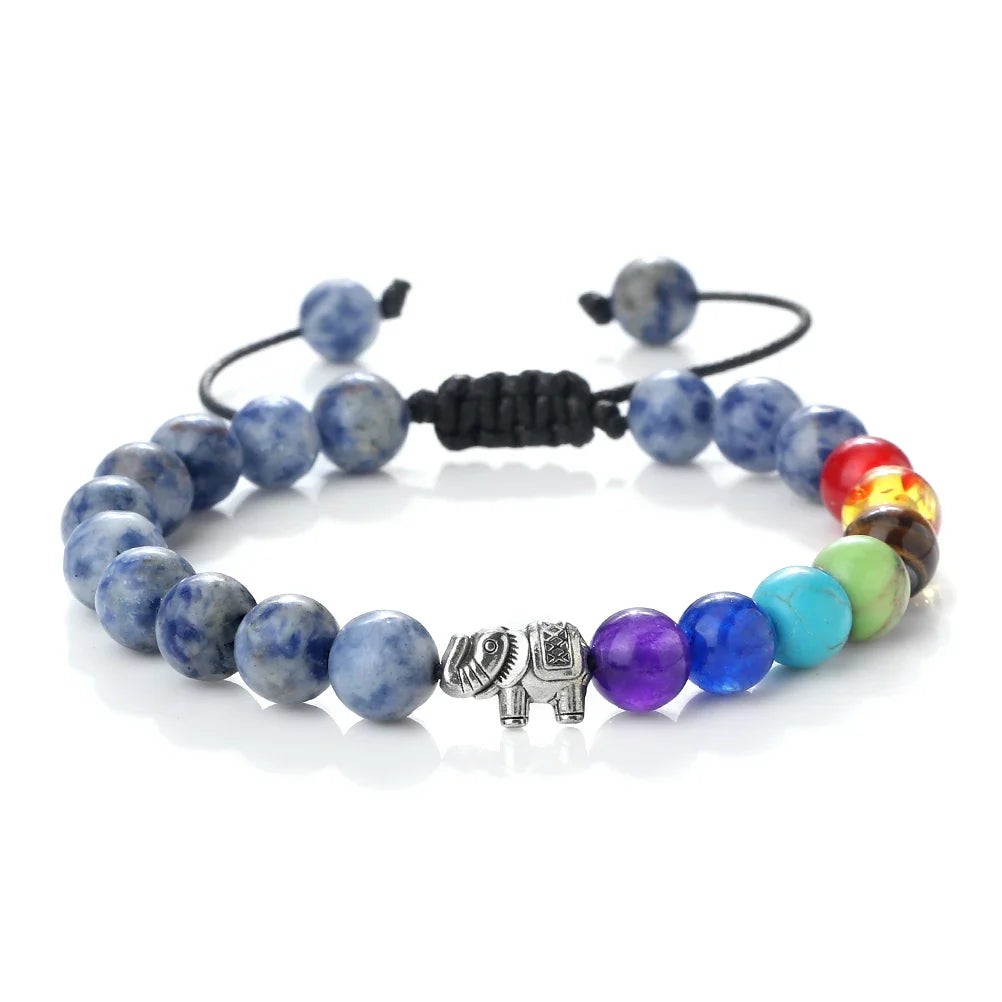 Natural Stone and Elephant 7 Chakras Bracelet 10