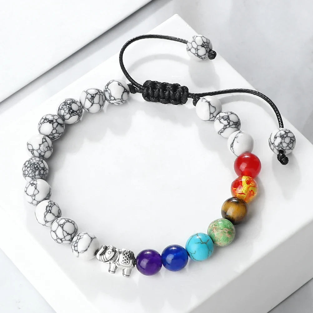 Natural Stone and Elephant 7 Chakras Bracelet 5
