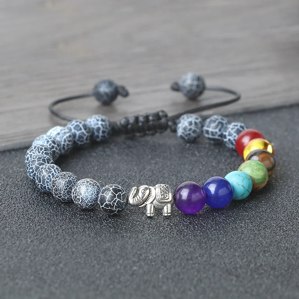 Natural Stone and Elephant 7 Chakras Bracelet 11