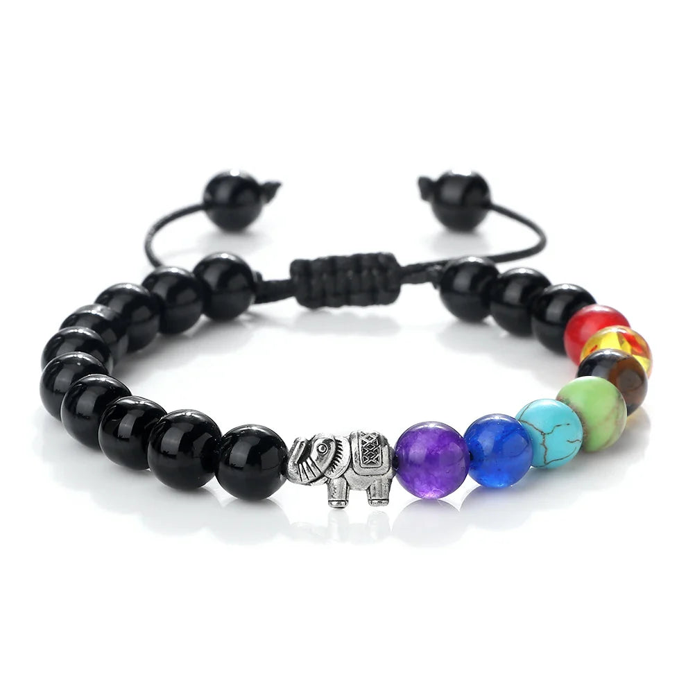 Natural Stone and Elephant 7 Chakras Bracelet 2