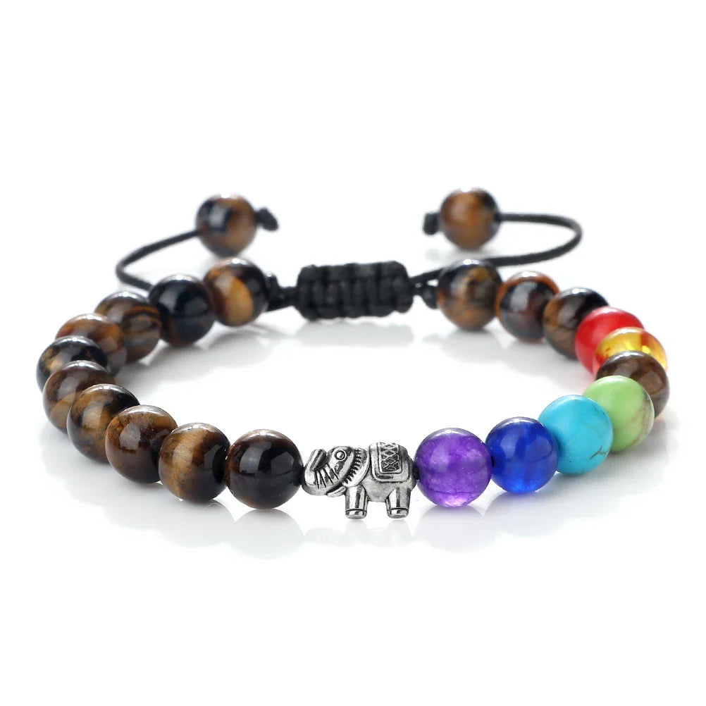 Natural Stone and Elephant 7 Chakras Bracelet 9