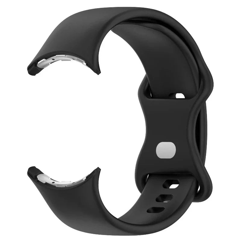 Silicone Smartwatch Strap Google Pixel Watch 1 & 2 black