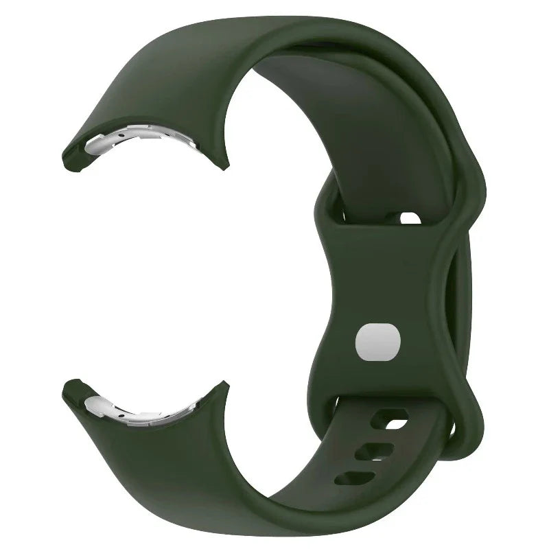 Silicone Smartwatch Strap Google Pixel Watch 1 & 2 army green