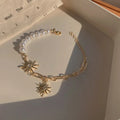 Stars and White Pearls Bracelet