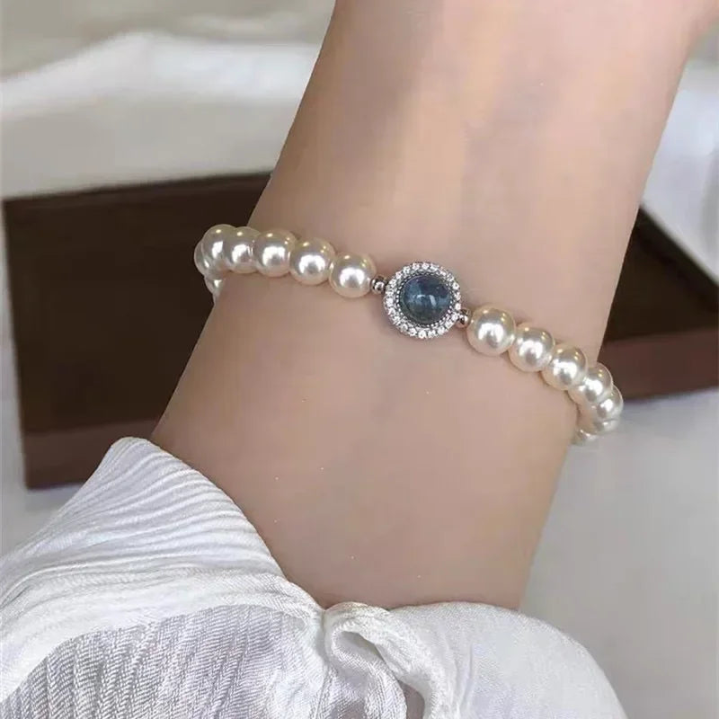Elegant Beaded Curb Bracelet