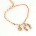 Horse Shoe Bracelet Chain Link Lucky Charm Horseshoe Gold