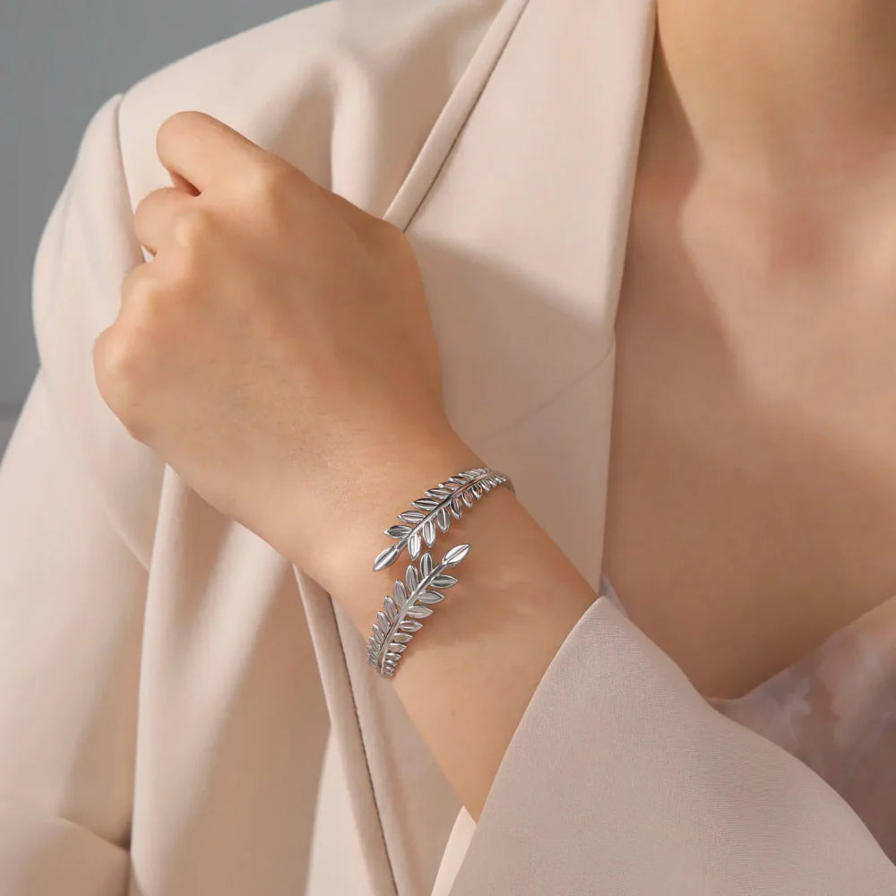Silver Laurel Leaf Bracelet
