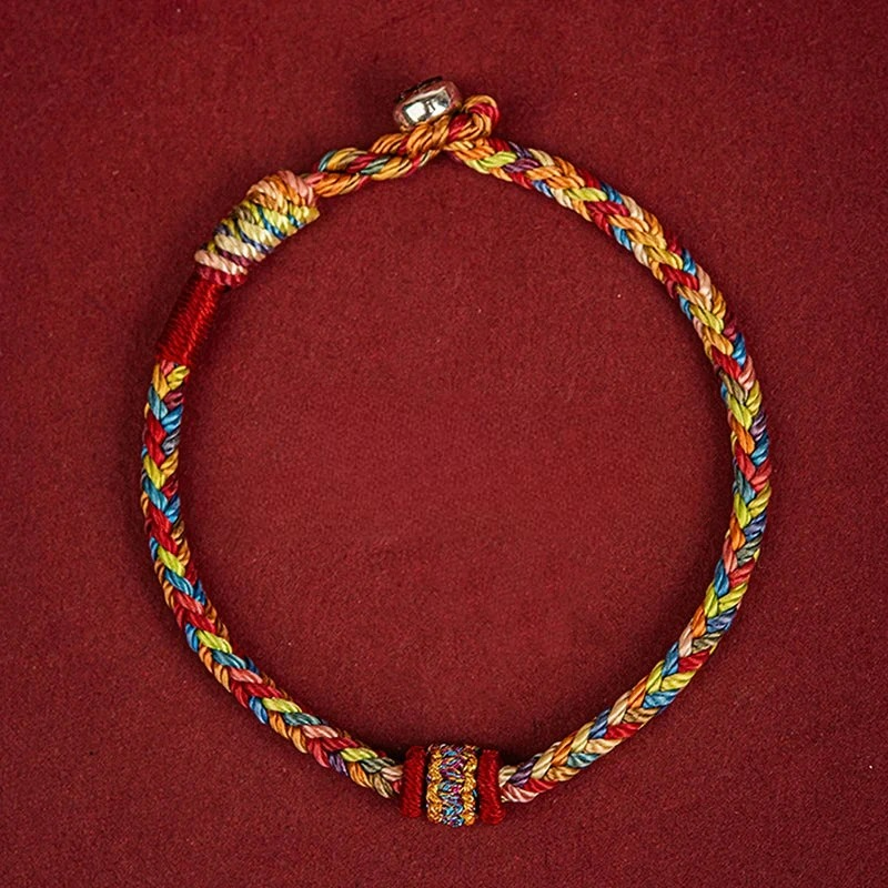 Multicoloured Tibetan Buddhist Curb Bracelet