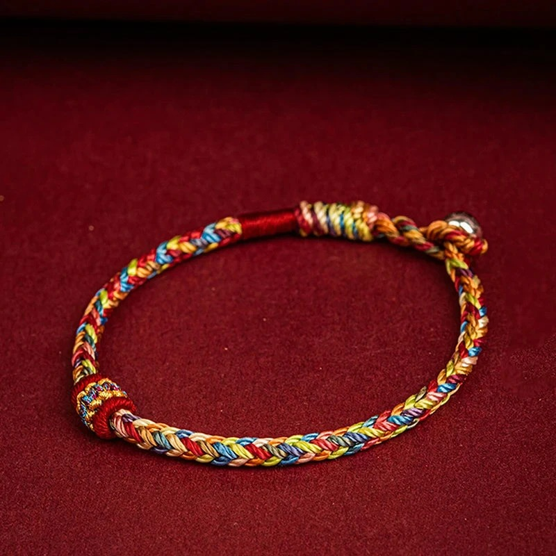 Multicoloured Tibetan Buddhist Curb Bracelet