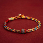 Multicoloured Tibetan Buddhist Curb Bracelet