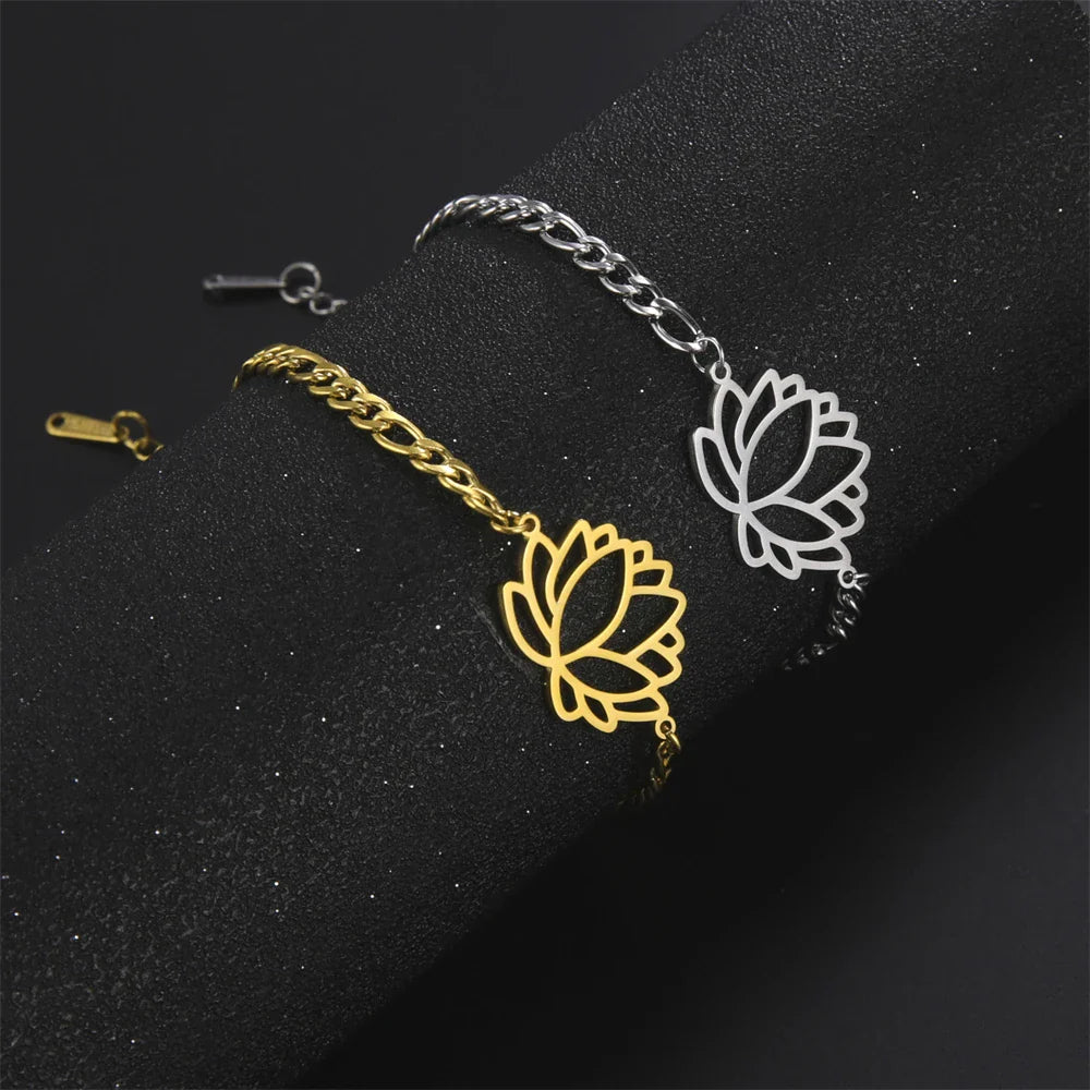 Women’s Lotus Flower Bracelet Silver