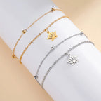Women's Lotus Flower Bracelet Chain gold
