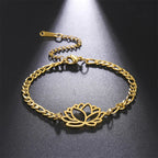 Women’s Lotus Flower Bracelet Gold