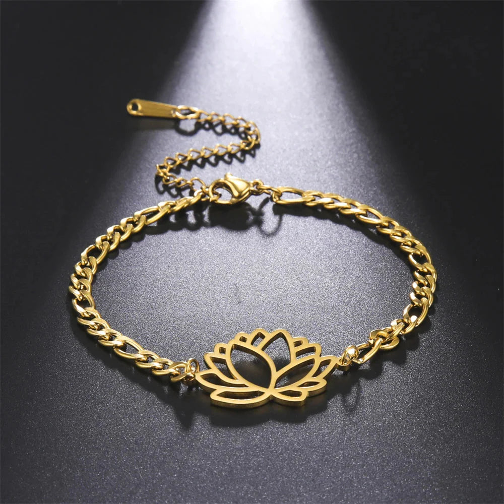 Women’s Lotus Flower Bracelet Gold