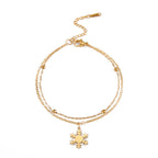 Snowflake Bracelet Winter Curb Chain Gold
