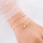 Snowflake Bracelet Winter Curb Chain Gold
