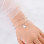 Snowflake Bracelet Winter Curb Chain Silver