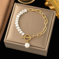 Baroque-Style ID Bracelet with Pearls