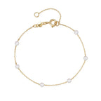 Fine Chain Bracelet with White Pearls