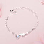 Playing Cat ID Bracelet in Silver