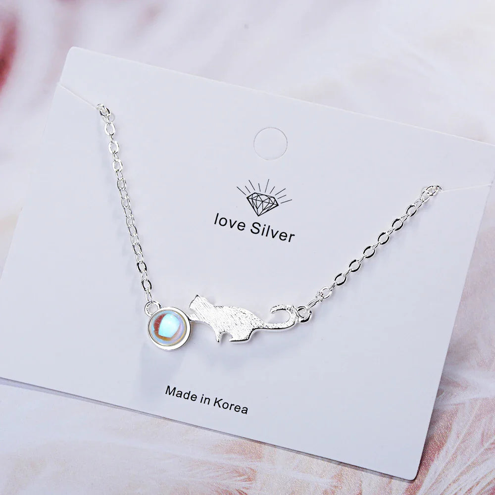 Playing Cat ID Bracelet in Silver