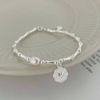 Retro-Style ID Bracelet with Pearl