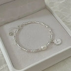 Retro-Style ID Bracelet with Pearl
