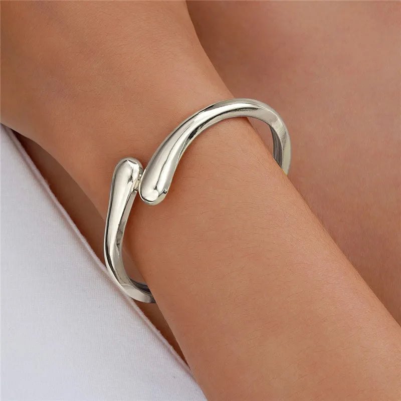 Thin Water Drop Chain Bracelet silver