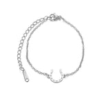 Bracelet / Horseshoe Bracelet Lucky Charm Silver