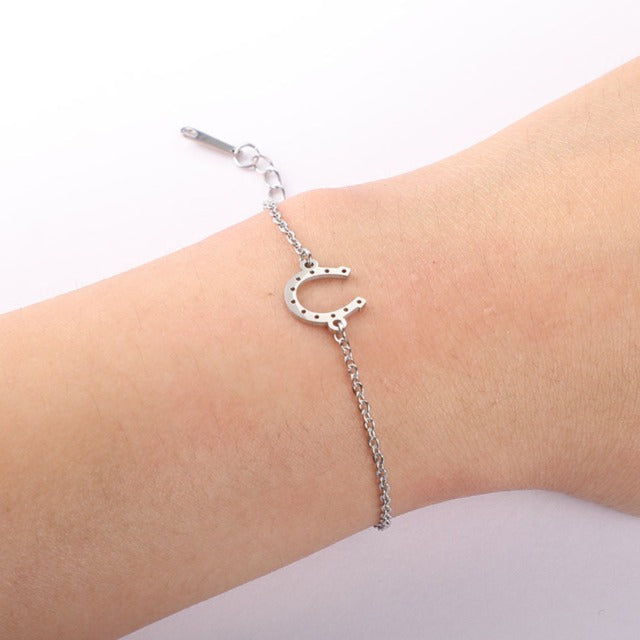 Bracelet / Horseshoe Bracelet Lucky Charm Silver