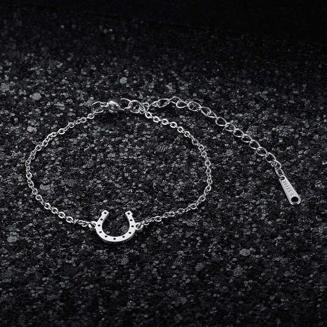 Bracelet / Horseshoe Bracelet Lucky Charm Silver