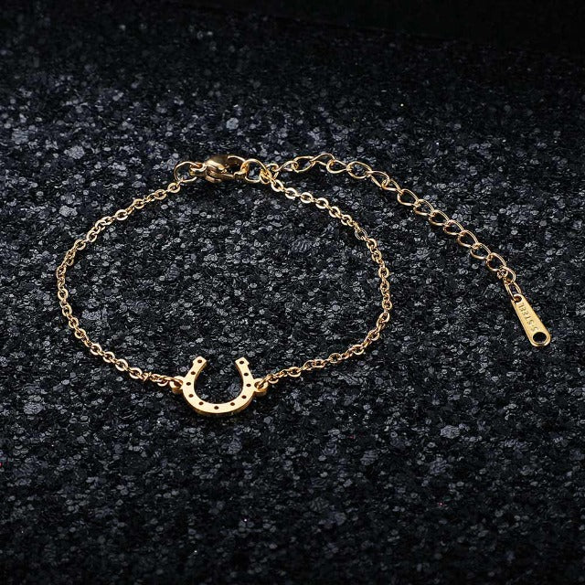 Bracelet / Horseshoe Bracelet Lucky Charm Gold