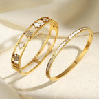 Thin Floral Cuban Link Bracelet with 5-petal a