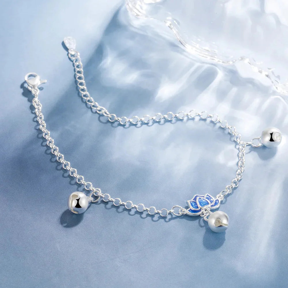 Women's Lotus Flower Chain Bracelet