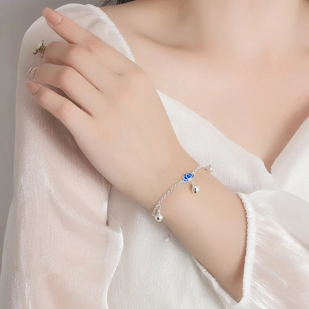 Women's Lotus Flower Chain Bracelet