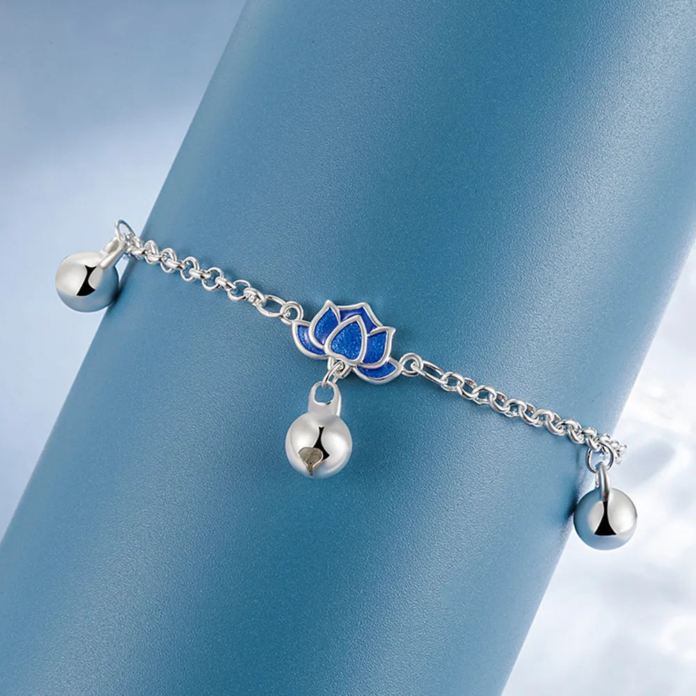 Women's Lotus Flower Chain Bracelet