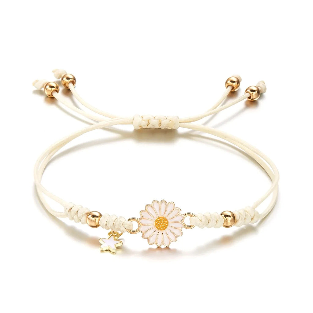 White Daisy Flower ID Bracelet
