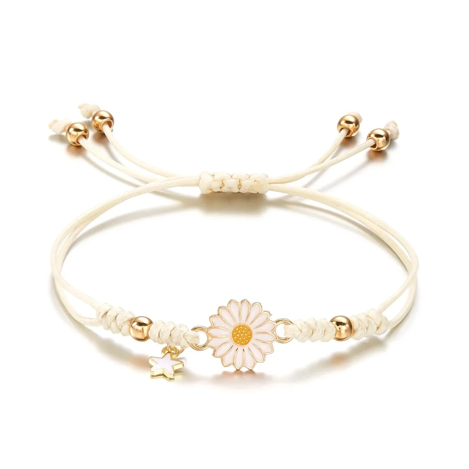 White Daisy Flower ID Bracelet