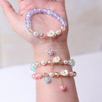 Crystal Flower ID Bracelet in Multi-colour