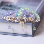 Crystal Flower ID Bracelet in Green