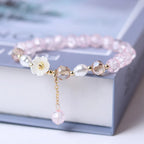 Crystal Flower ID Bracelet in Pink