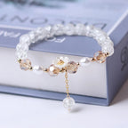 Crystal Flower ID Bracelet in White
