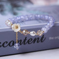 Crystal Flower ID Bracelet in Blue