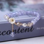 Crystal Flower ID Bracelet in Blue