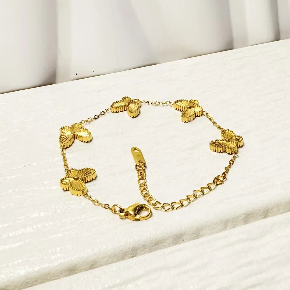 Bracelet Chain Bracelet 4 Petal Flowers