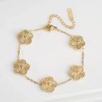 5-Petal Flower ID Bracelet Gold
