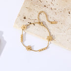 Daisy Flower Cuban Link Bracelet